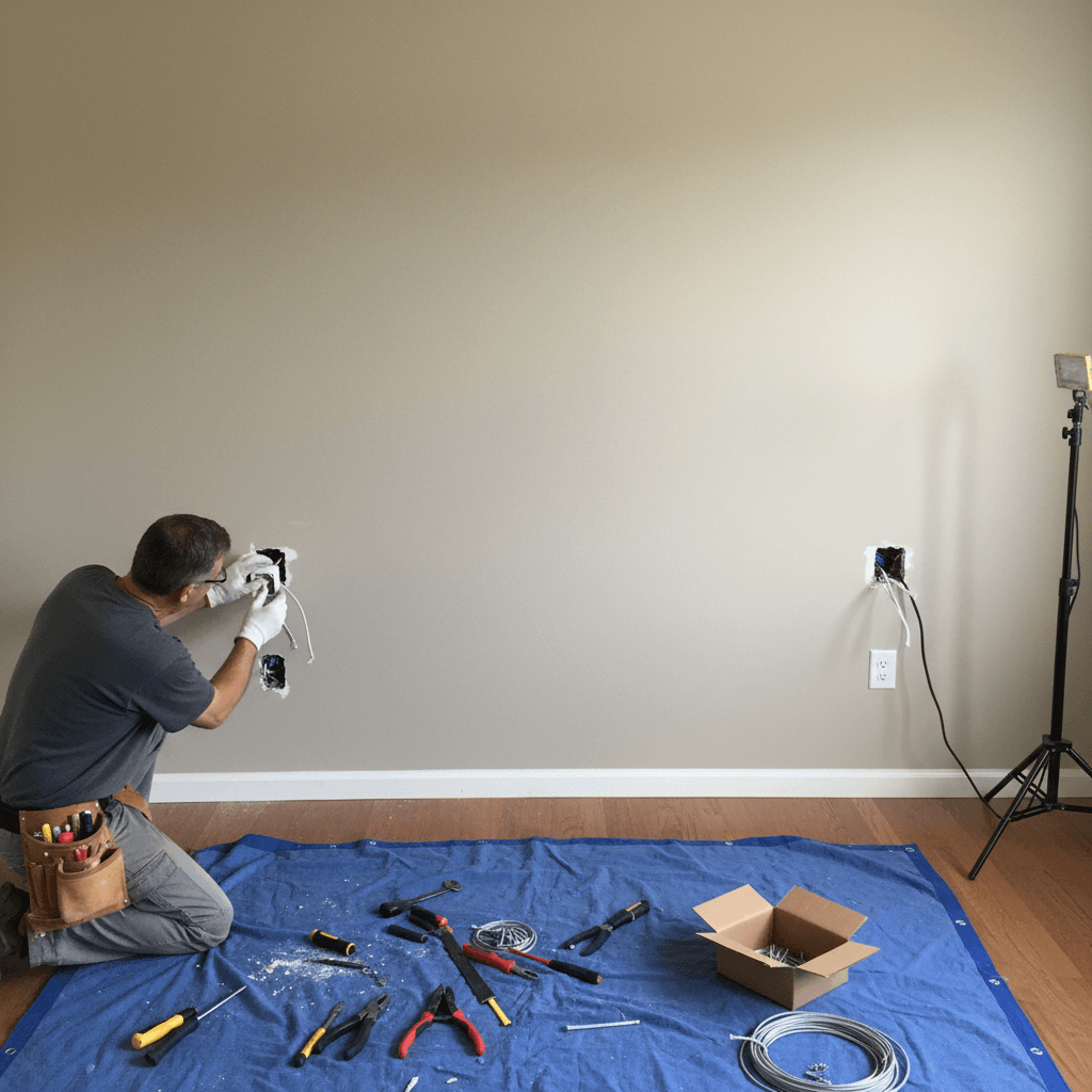 Steckdosen installieren in Wand