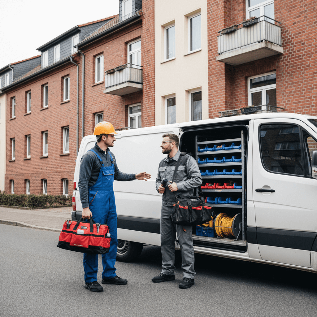 Freundlicher Elektriker bei der Arbeit